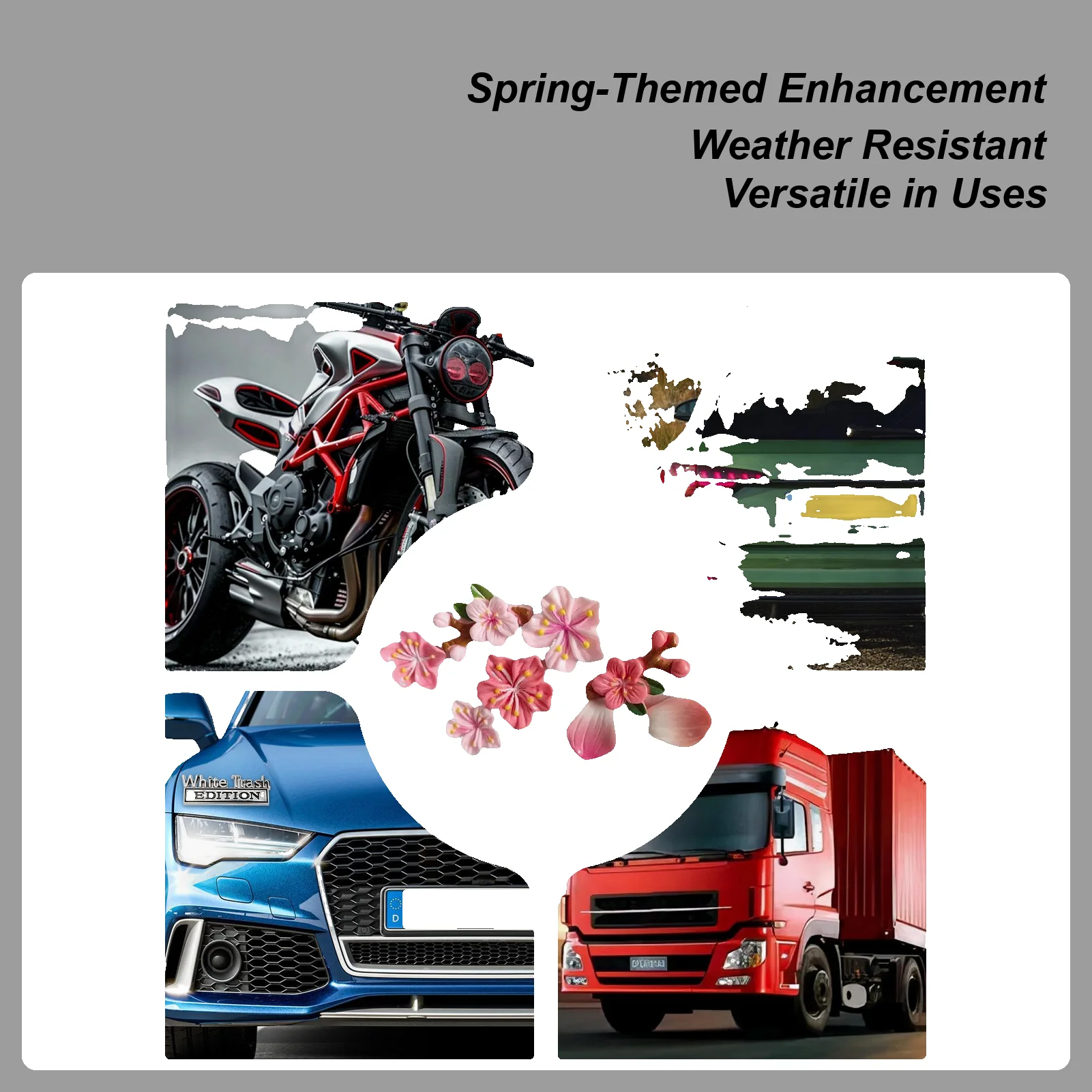 

Наклейки для автомобилей, автомобильные водонепроницаемые украшения, набор автомобильных наклеек с цветком для безопасного вождения грузовика, стены ноутбука, заднего вида