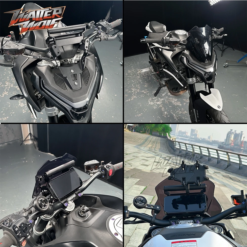 Motorycle Windshield WindScreen For CFMOTO 800NK 800 NK NK800 2026 With Mobile Phone GPS Navigation Mounting Extension Bracket
