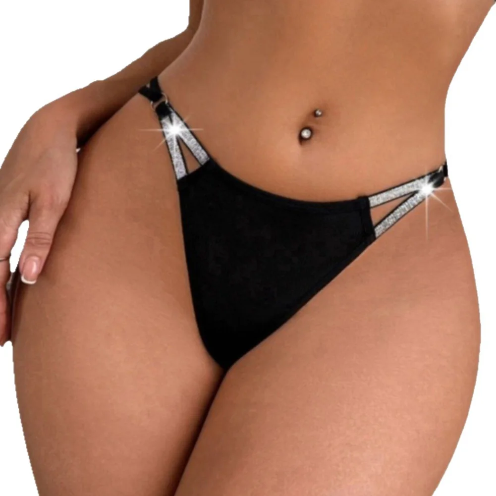 Fashion Women G-strings Low Rise Silver Color Ribbon Thin Belt Panties Breathable Lingerie Thongs T-back Briefs