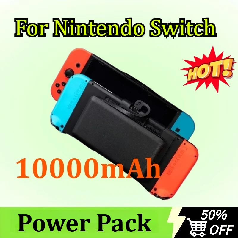 

10000mAh for Nintendo Switch Portable Power Bank Back Clip Power Pack Phone Tablet USB TypeC External Fast Charging Battery Case