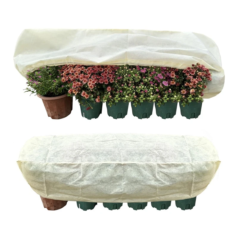 

BMBY-Rectangular Planter Box Protector Protects Plants In Balcony, Windowsill And Patio Planter Boxes From Frost, Wind 2Pcs