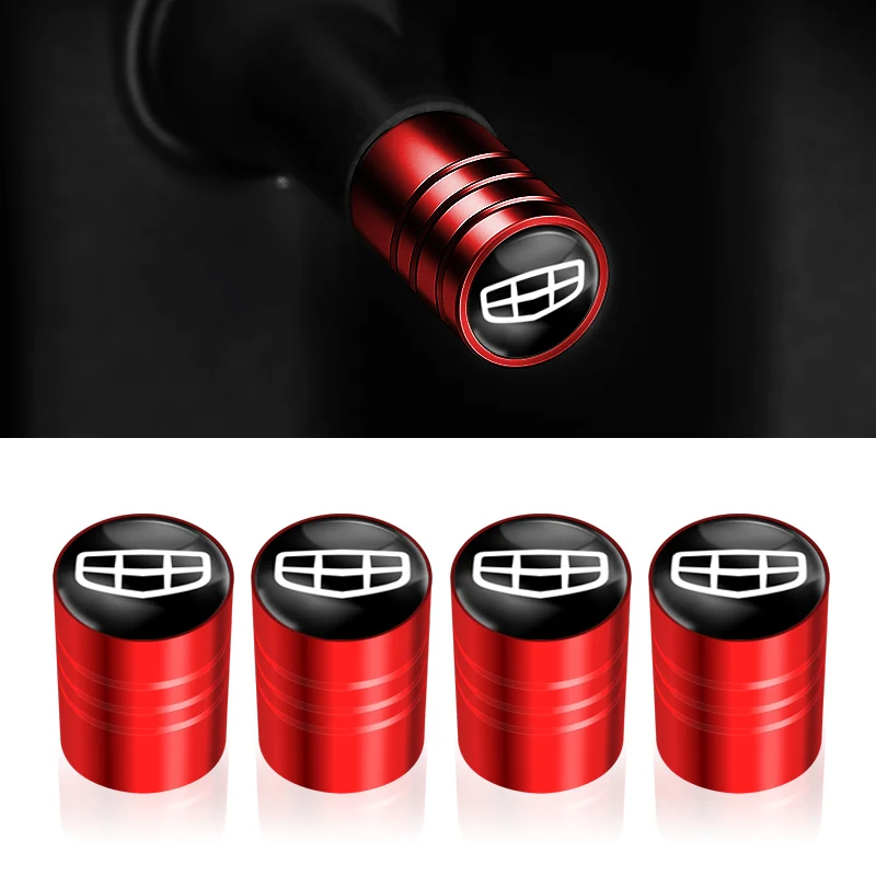 4PCS Metal Alloy Car Wheel Tire Valve Stem Caps For Geely Atlas SUV Boyue Borui Coolray Emgrand NL3 EX7 X7 EC7 GX7 GT GC9 X6