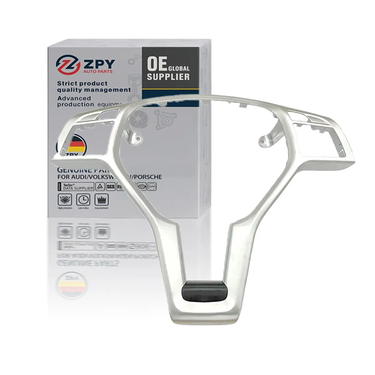 

For Mercedes Benz Genuine W204 C-Class Silver Steering Wheel Trim Cover