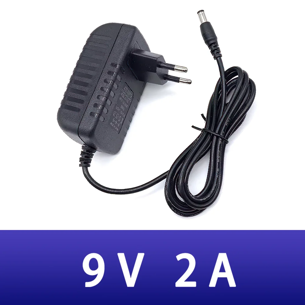 1pcs Newest 9V 2A power adapter AC DC 2000mA 18W EU UK AU US Plug 5.5mm x 2.1mm Converter power Adapter for CCTV WiFi LED lamp