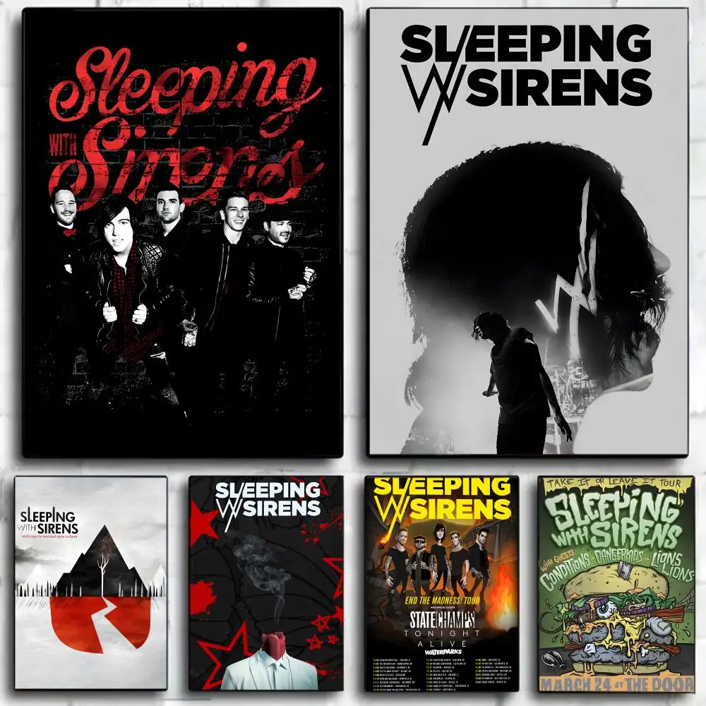 Póster de la banda americana Emo Pop S-Sleeping with Sirens, póster impreso para pared, Mural decorativo, decoración del hogar, regalo sin marco
