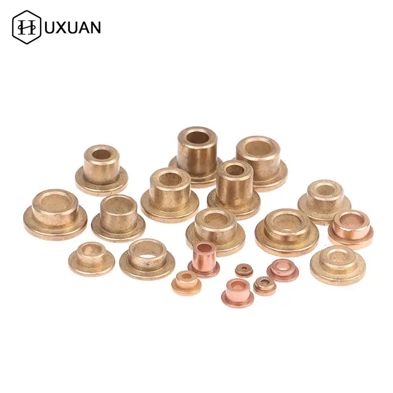 5Pcs Flanging Self-Lubricating Bearing Powder Metallurgy Oil Copper Bushing Guide Sleeve With Stepped Flange Hardware