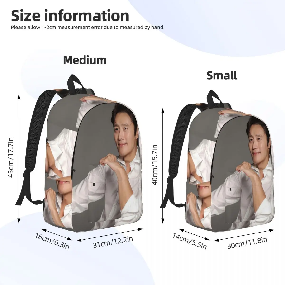 Lee Byung Hun Actor Backpack Daypack Large Capacity Children BookBag School Bag Shoulder Bags for Boys Girls