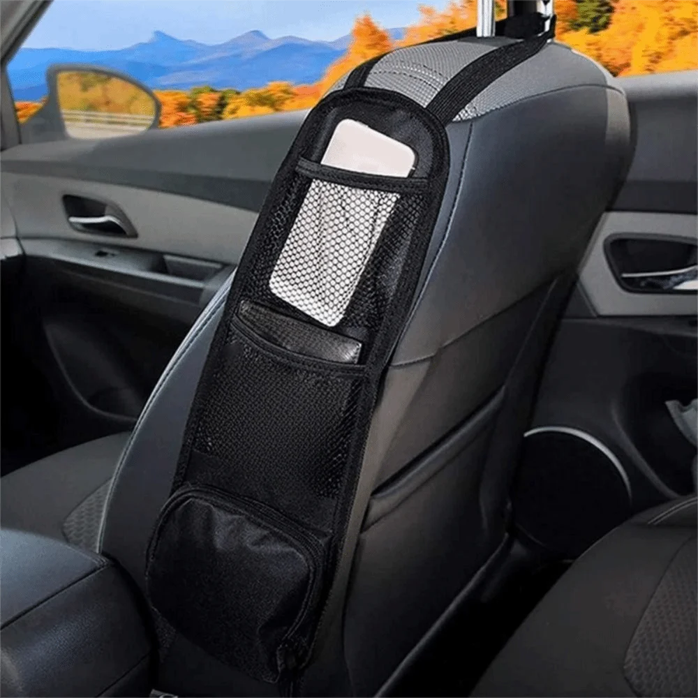 

Oxford Cloth Seat Side Storage Bag Hanging Convenient Car Seat Storage Bag with Mesh Pocket Lightweight Car Seat Side Organizer