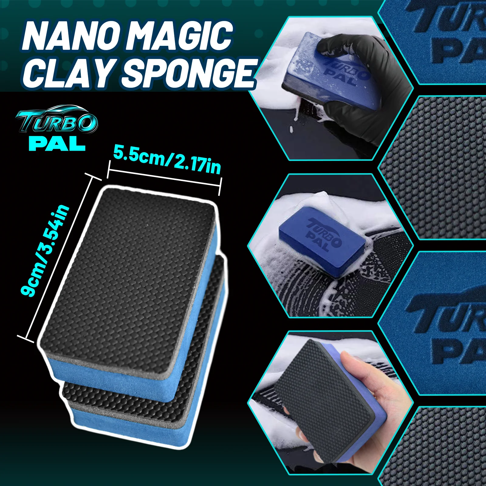 TURBOPAL 2pcs Professional Clay Sponge