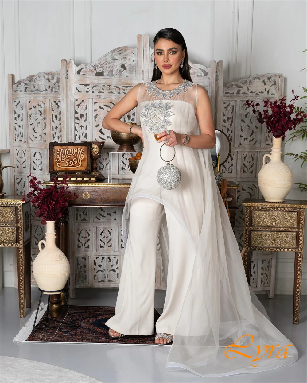 تخصيص س الرقبة الأورجانزا ألف خط مساء اللباس رائعة الديكور شال فساتين حفلة موسيقية عالية الجودة فساتين المناسبات الخاصة