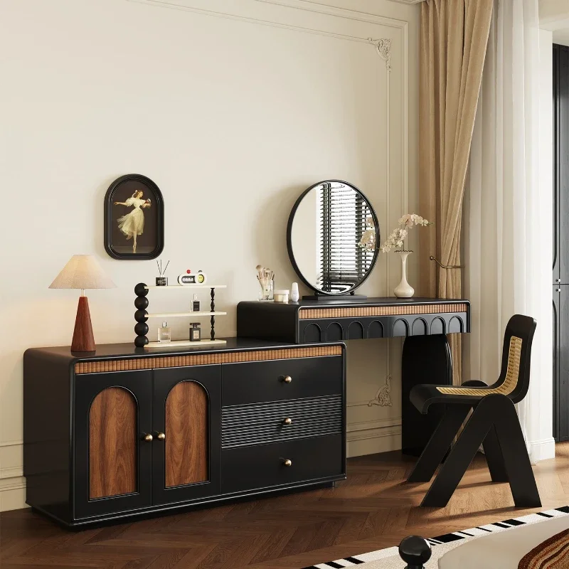 

Solid wood medieval dresser chest cabinet integrated, retro corner master, bedroom makeup table 2025 new model