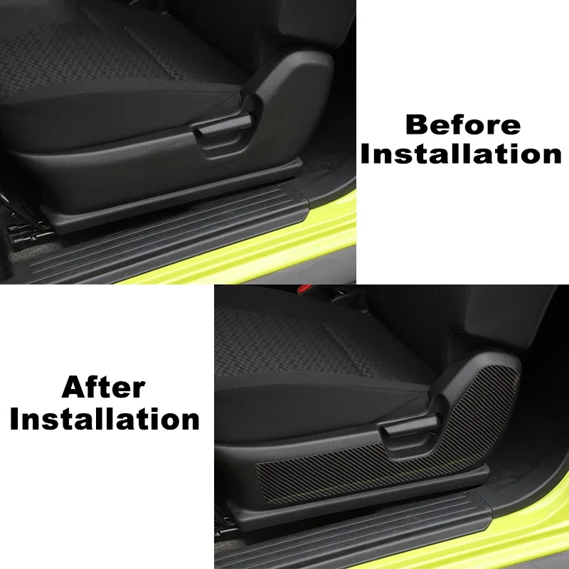 Car Stickers for Jimny JB74 Carbon Fiber Car Front Seat Side Panel Decoration Cover Accessoreis for Suzuki Jimny 2019+ Sansour