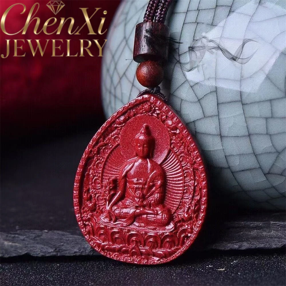 

High-end Cinnabar Medicine Buddha Pendant Luxury Quality Fashion Fine Jewelry Exquisite Elegant Amulets And Mascots Souvenir