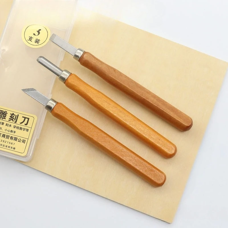 Professional Carving Knife Set Wooden Handle Cutting Tools Multi-functional Carpenter Carving Tools Portable Manual Knife Set
