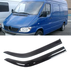 For Mercedes-Benz Dodge Sprinter 1995-2013 Black Tinted Car Side Window Visor Vent Awnings Shelters Rain Guard Door Ventvisor