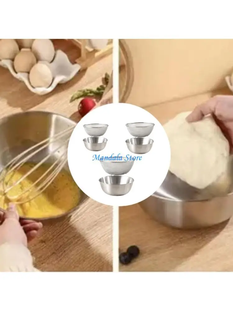 U2JC Stainless Steel Mesh Colander With Bowl For Efficient Draining Washing Produce Draining Basket For Fruits Vegetables