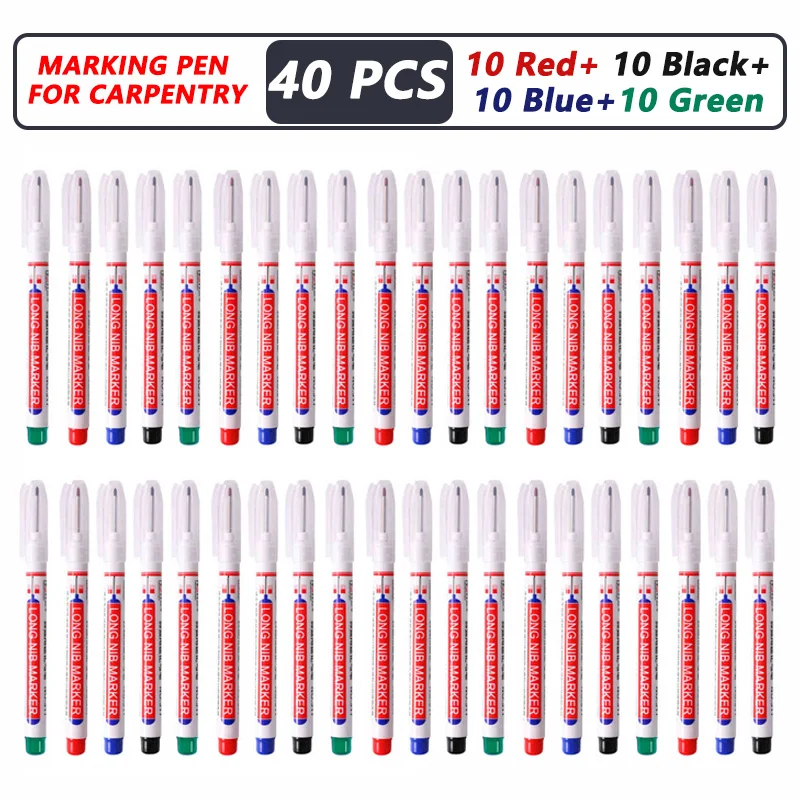 4-40 Stuks 20 Mm Diep Gat Lange Nib Hoofd Marker Voor Metalen Perforeren Pen Waterdichte Badkamer Houtbewerking decor Multifunctionele Tool