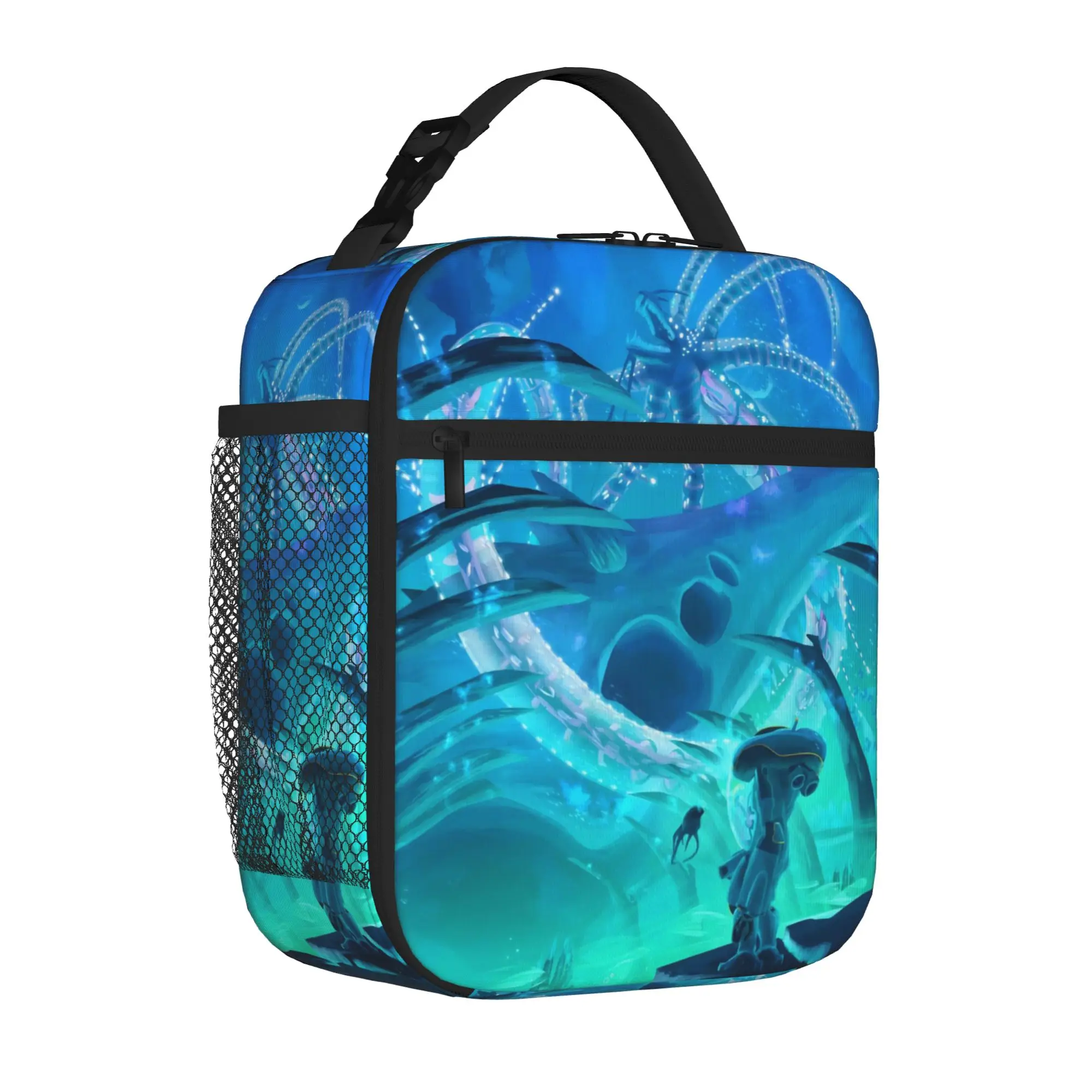 Subnauticas Deep Sea Game Insulated Lunch Tote Bag for Work Adventure Creature Portable Cooler Thermal Large Size Bento Bags