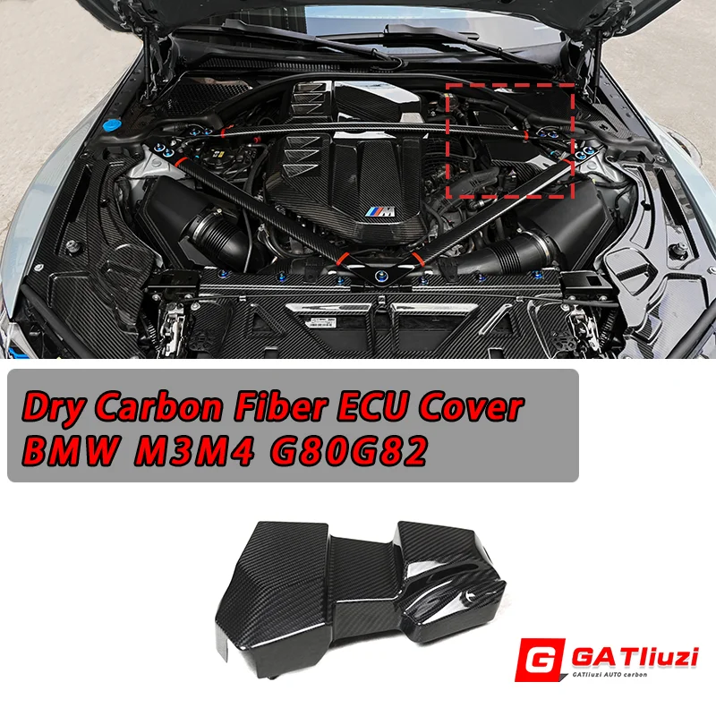 

Dry Carbon Fiber Modified ECU Cover Engine Compartment Modified Relay Battery Cover Protective Plate For BMW M3 M4 G80 G82