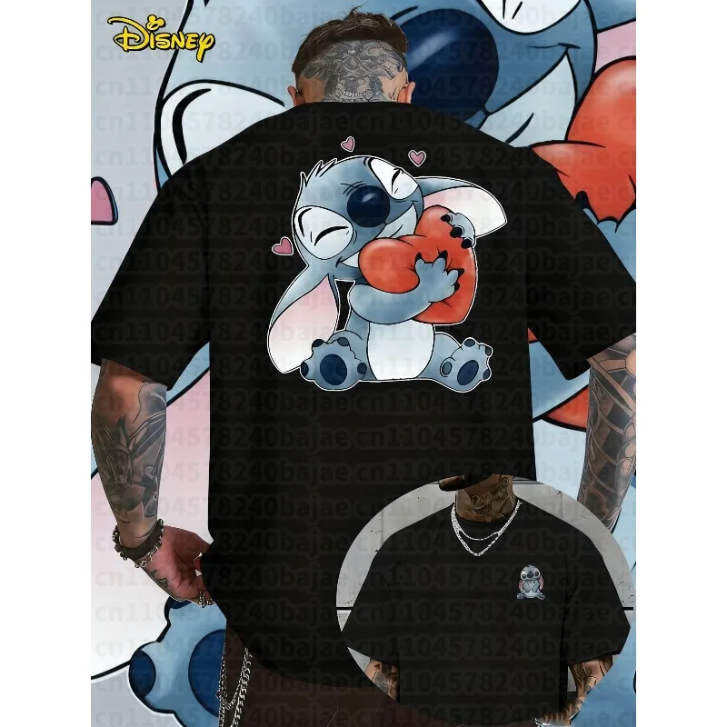 2026 الصيف الرجال ديزني غرزة نمط 100% القطن تي شيرت مطبوع الترفيه اليومي والأنشطة موضوعية ارتداء للجنسين المتضخم #1