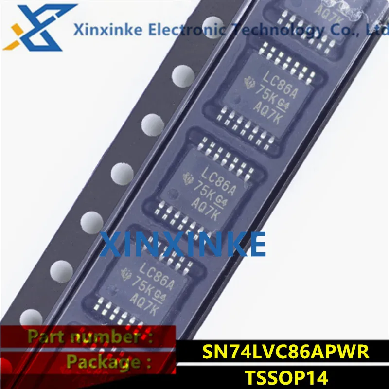 

20PCS SN74LVC86APWR Mark: LC86A TSSOP-14 Logic Gates Quad 2 Input Single-Function Gate Logic ICs Brand New Original