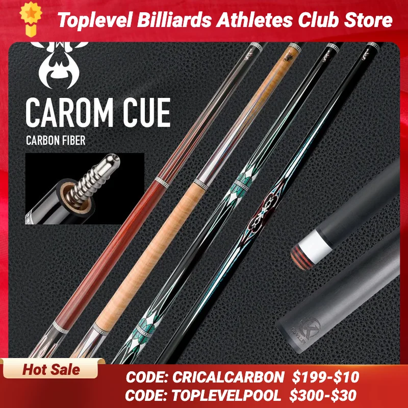 

ZOKUE Carom Stick with Carbon Fiber Shaft Maple Shaft 12mm Tip 142cm Professional 3 Cushion Cue for Carom Billiard Cue