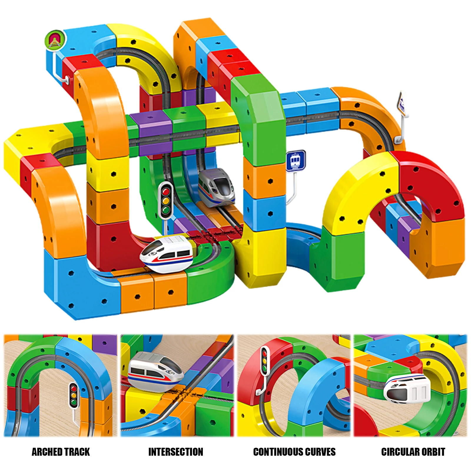 Kinder Puzzle Elektrische Magnetische Track Set Mit Anti-Schwerkraft Fahrzeuge Stem Eisenbahn Bausteine Diy Zug Auto Kind Geschenk spielzeug