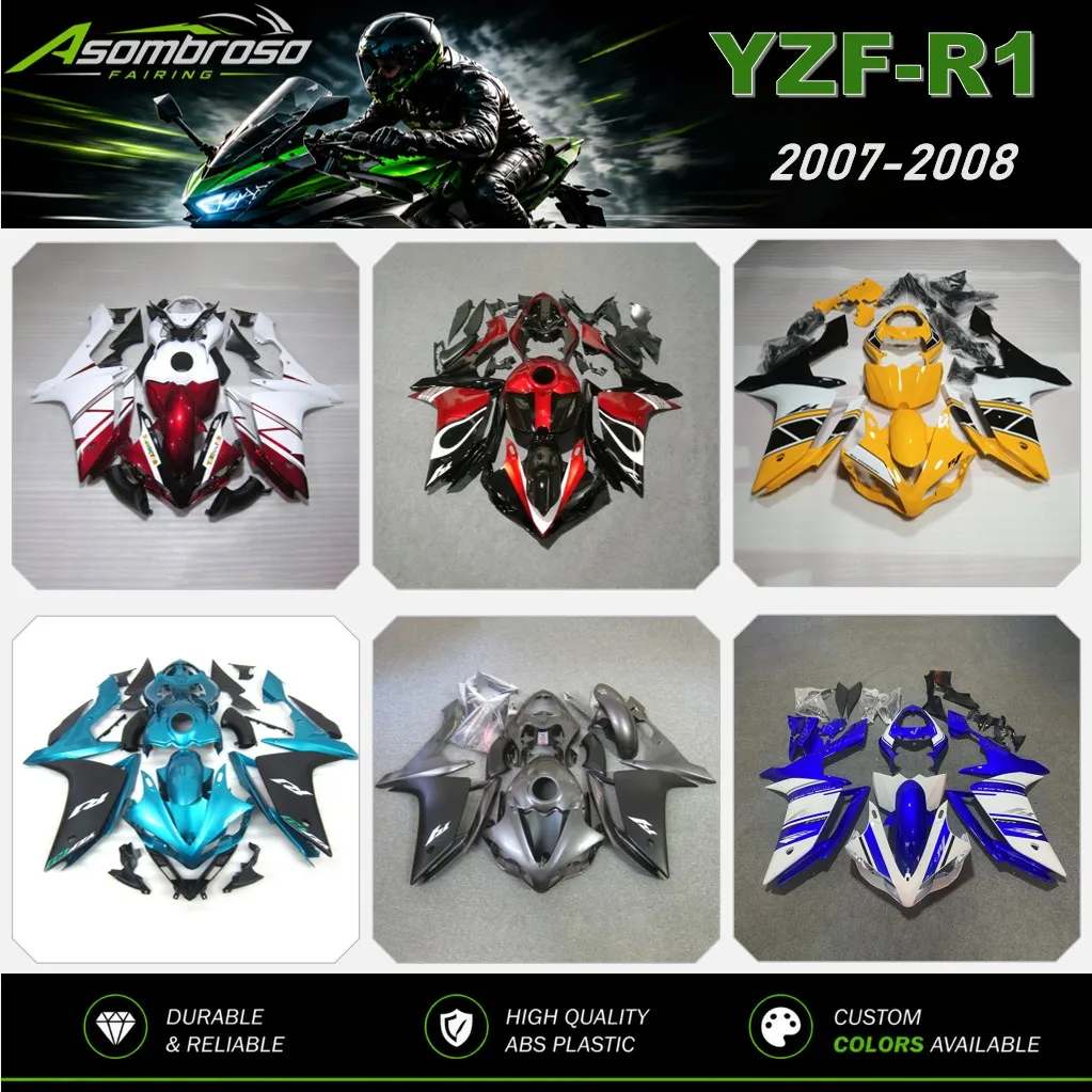 

Motorcycle Fairings for Yamaha R1 2007-2008 YZF-R1 Injection Bodywork Panel Set ABS Plastic