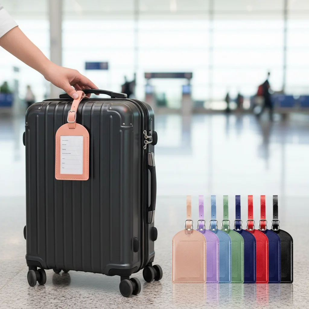1 Pcs Women Durable PU Leather Luggage Tags Anti Loss Suitcase Address Label Creative Baggage Boarding Bag Tag 11*7cm