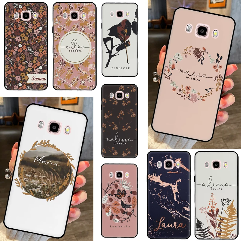 Custom Autumn Leaves Botanical Name Case For Samsung Galaxy J3 J5 J7 2017 A3 A5 J1 2016 A7 A9 J8 A6 A8 J4 J6 Plus 2018 Coque