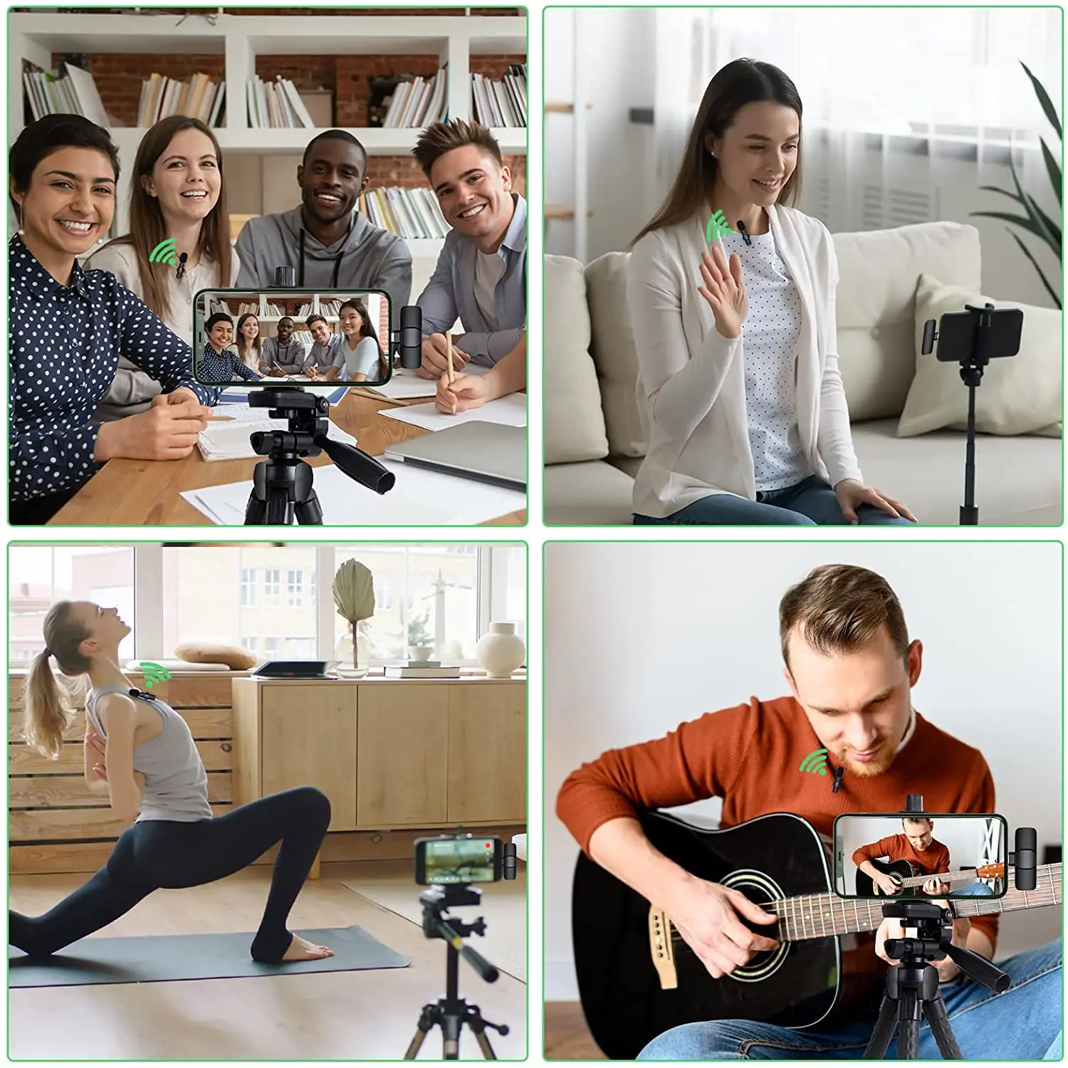 CERASTES Wireless Lavalier Microphone Professional Microphone for Phone Tiktok Studio Vlog Youtube Gamer Sound 2.4G