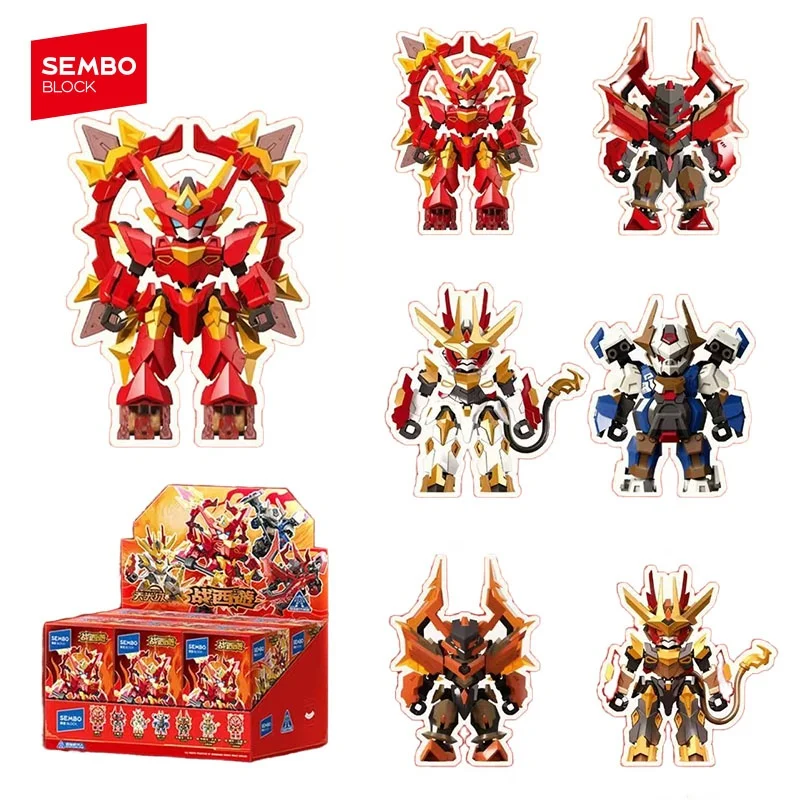 SEMBO BLOCK Cool Mecha Assembly Building Blocks Blind Box Set Sun Wukong Robot Model Bricks Collectible Ornaments Birthday Gifts