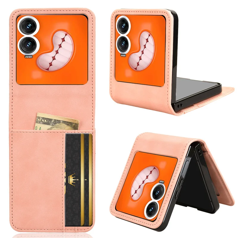 For Tecno Phantom V Flip2 Anti-Drop Card Slot Leather Case for Infinix Zero Flip X6962 Leather Card Holder Mobile Phone Bags