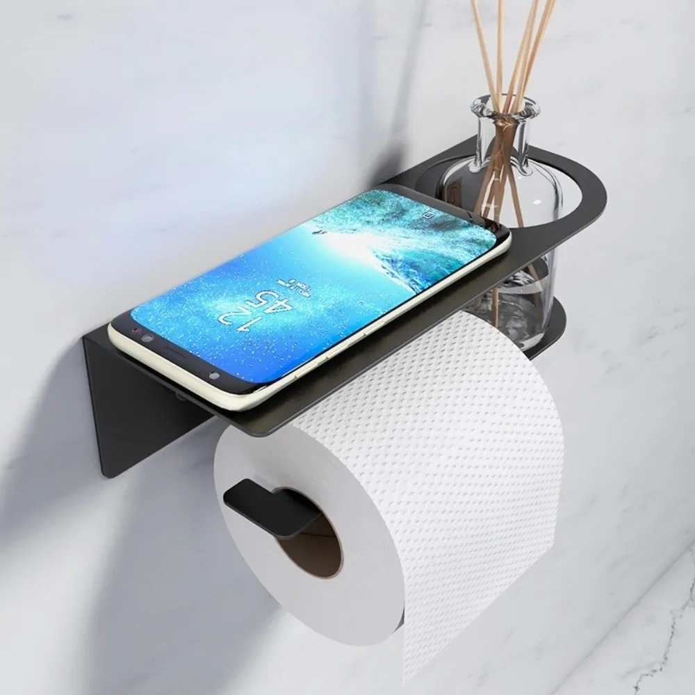 

Держатель для туалетной бумаги из углеродистой стали, настенный удобный держатель для туалетной бумаги, влагостойкая многофункциональная подставка для туалетной бумаги
