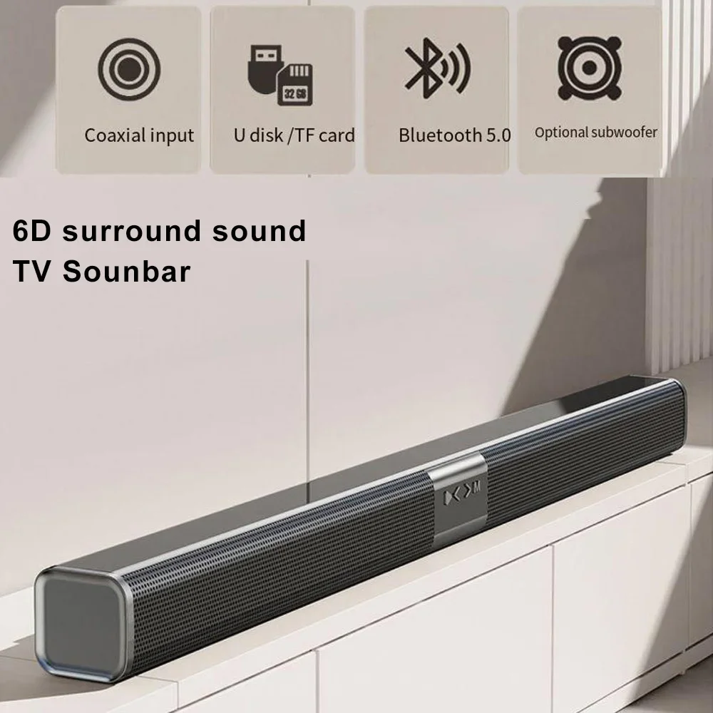 80cm Length TV Sound Bar Bluetooth Speaker Home Wireless Echo Wall Surround Stereo HIFI Multi-function Audio Center Soundbar