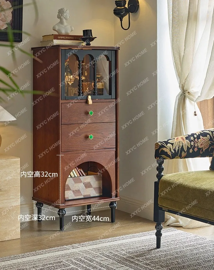 

SS medieval living room TV side cabinet display sofa stand cabinet storage bookcase model