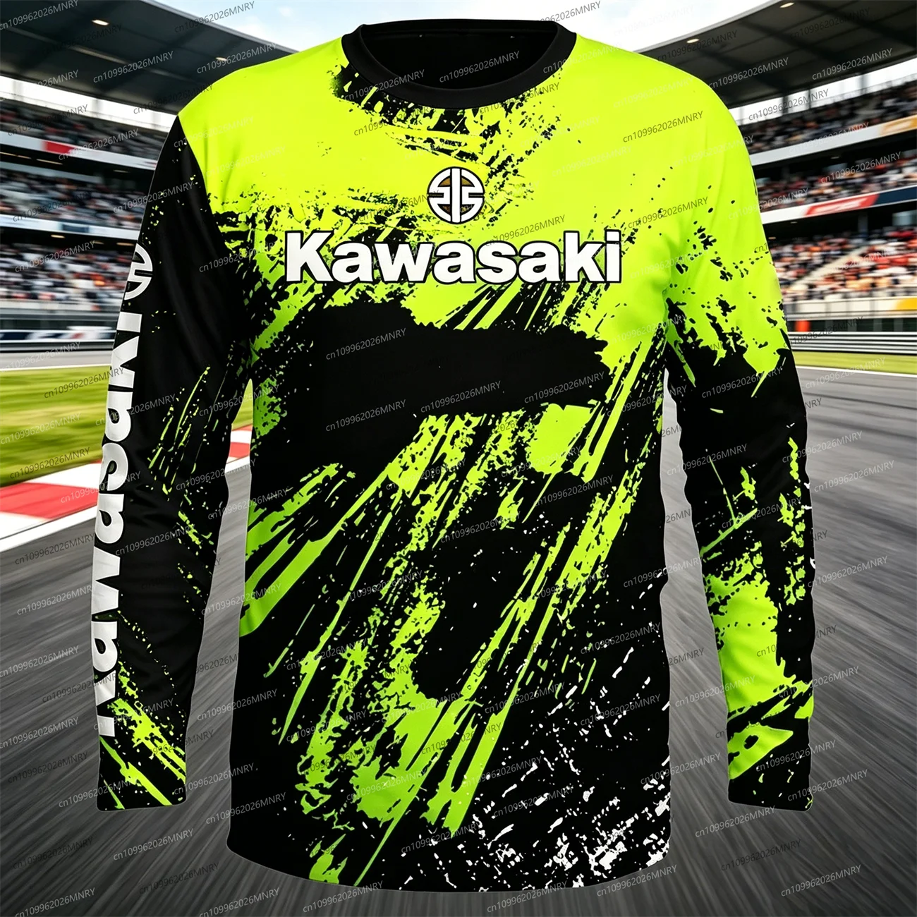 

Summer Men Long tshirt Kawasaki Motocross Breathable Quick Drying Cycling t shirt for man Oversized tshirt Women Long Sleeved