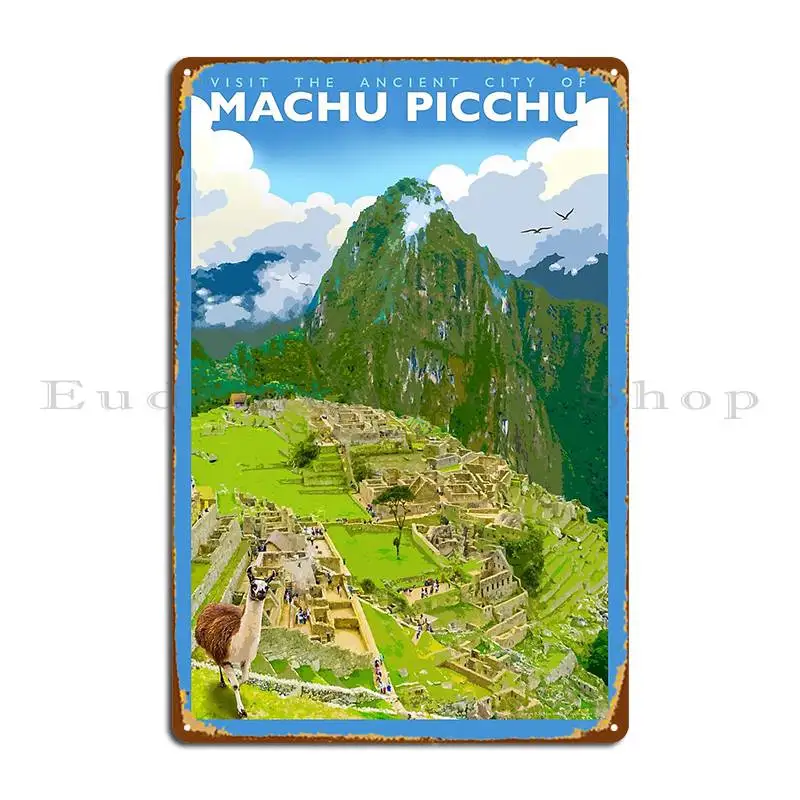 Vintage Style Machu Picchu Travel Poster Metal Plaque Rusty Party Create Designer Living Room Tin Sign Poster