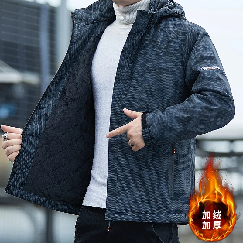 

Autumn And Winter Thickened Jacket Men's Casual Jacket Outdoor Sports Waterproof Mountaineering Suit Windproof Jacket