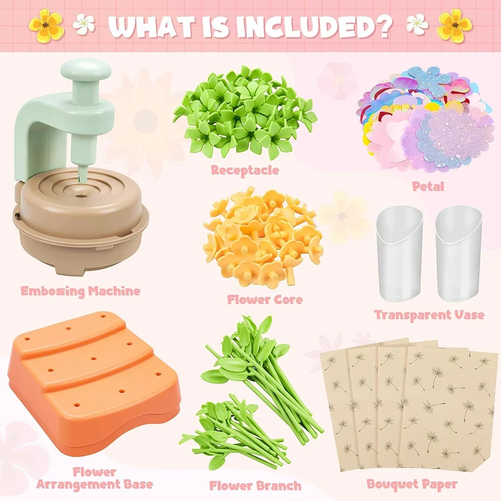 مجموعات الحرف اليدوية للأطفال-الزهور باقات النسيج اللعب DIY السوق بناء زهرة طفل فتاة الهدايا النشاط التعليمي #6