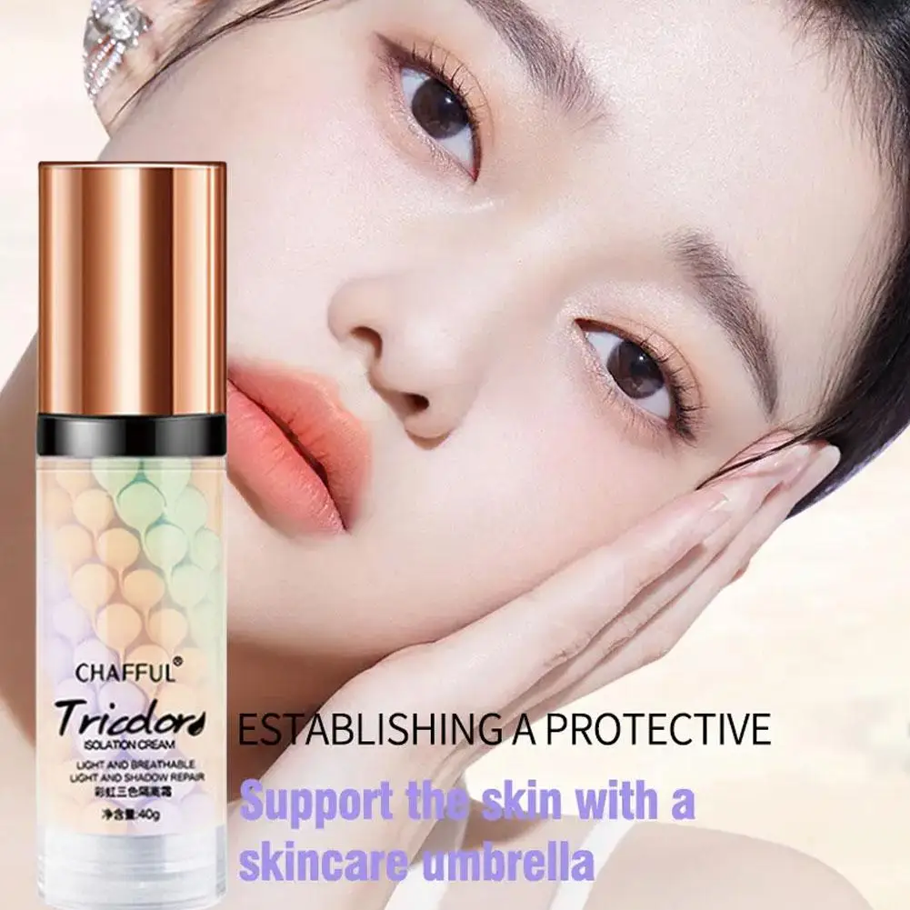 Corrector líquido de tres colores, loción de aislamiento mixto, Base para poros y cara, Base de maquillaje hidratante para la piel, Invis brillante J4D3