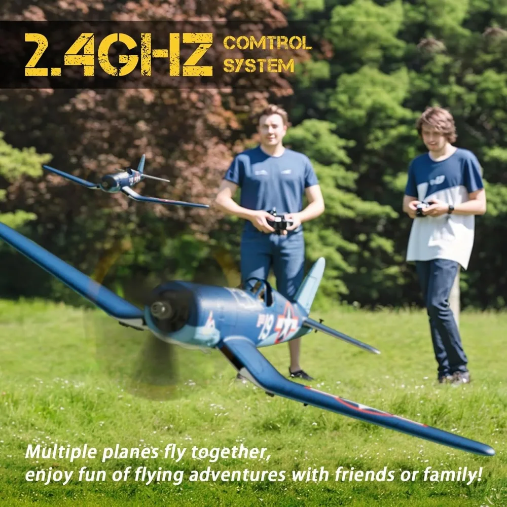Avión RC sin escobillas de 4 canales: F4U Corsair 500 mm con acrobacia aérea 3D, estabilizador XPilot y 3 modos de vuelo