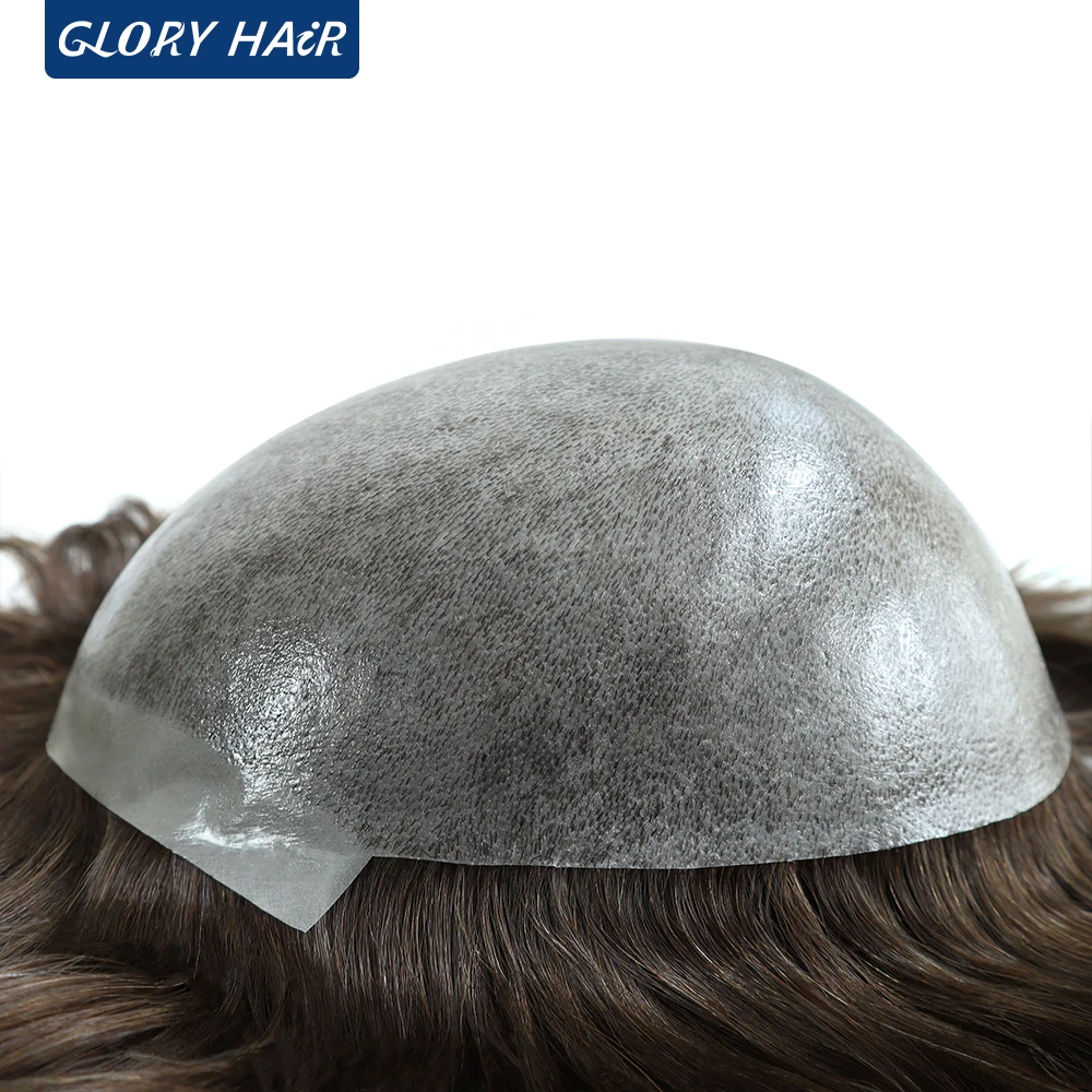 Gloryhair RF Injection Men\'s Capillary Prosthesis Men Toupee Hair Man Wig Free Shipping Wig Male Free Shipping to Brazil