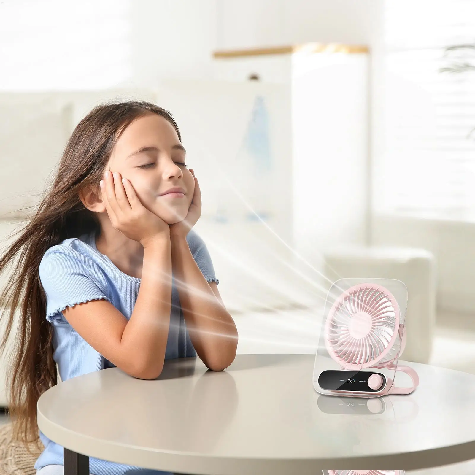 

Small Fan For Desk Quiet Folding Personal Small Fan Rechargeable Air Cooler With 199 Speeds Wall Mount Night Light Cool Gadgets