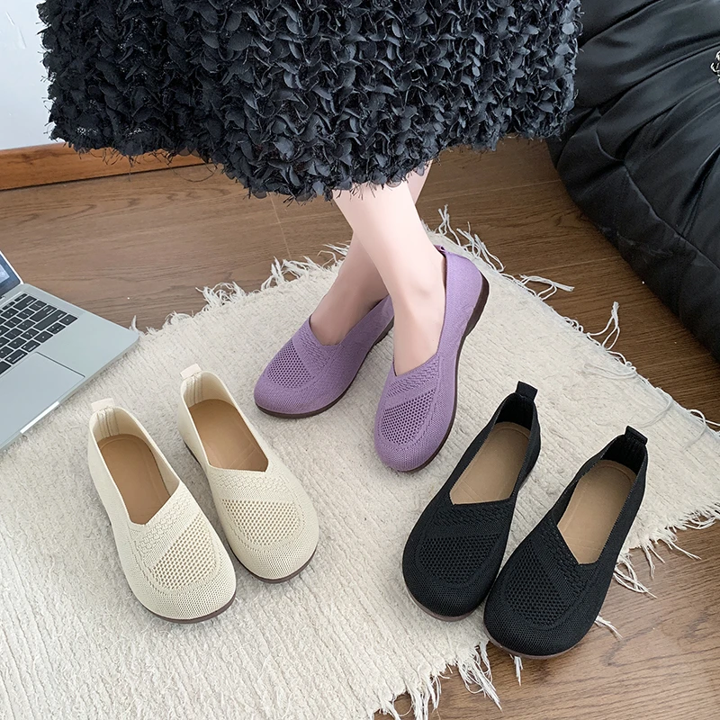 

Autumn New Korean Version Trend Multi-Functional cloth Shoes Breathable Mesh soft sole non-Slip flat sole Comfortable Pedal shoe