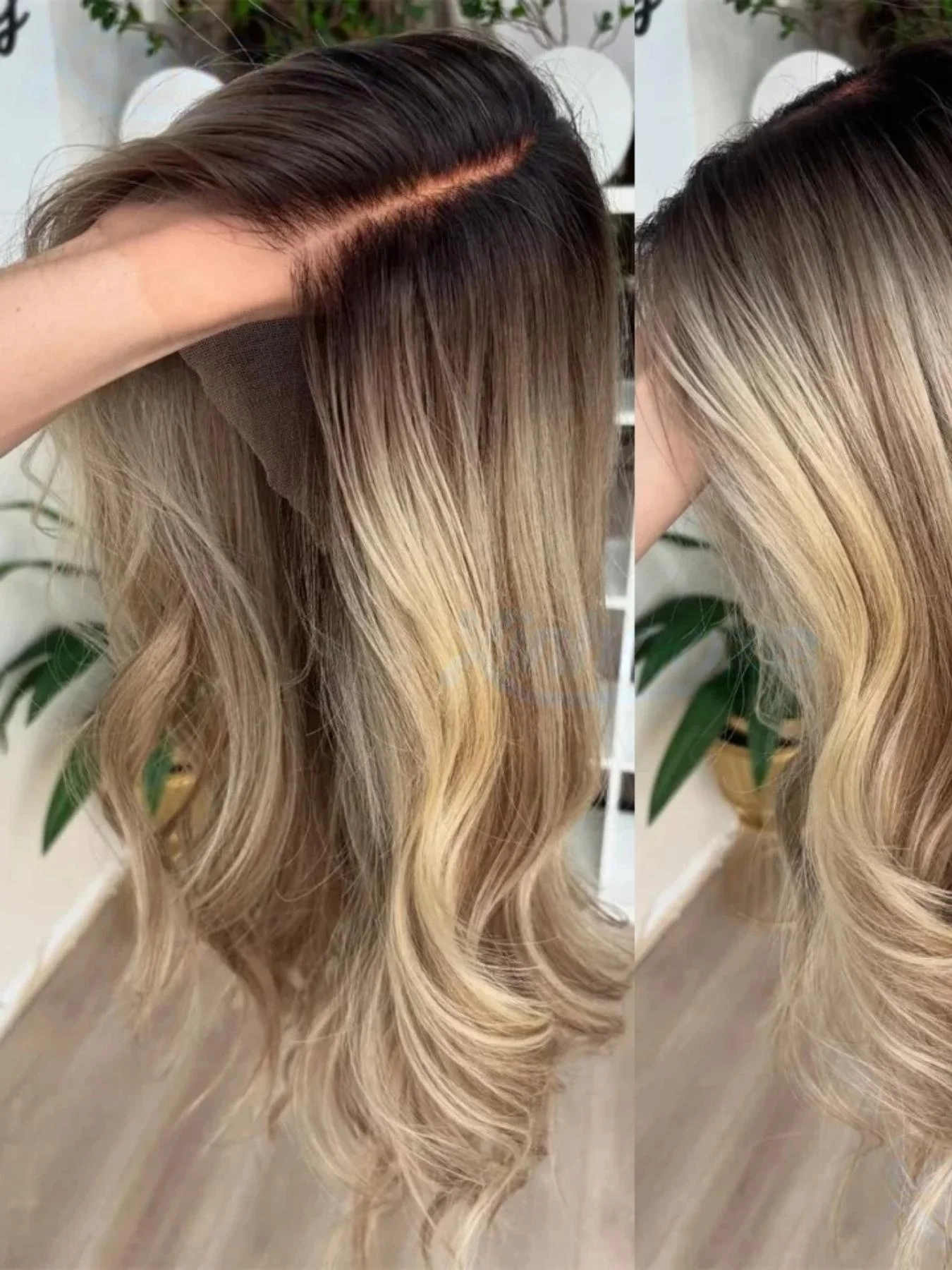 Soft Highlight Blond Body Wave Hair 150 density and 13×4  lace front wig 100%human hair wig, with baby hair pre plucked