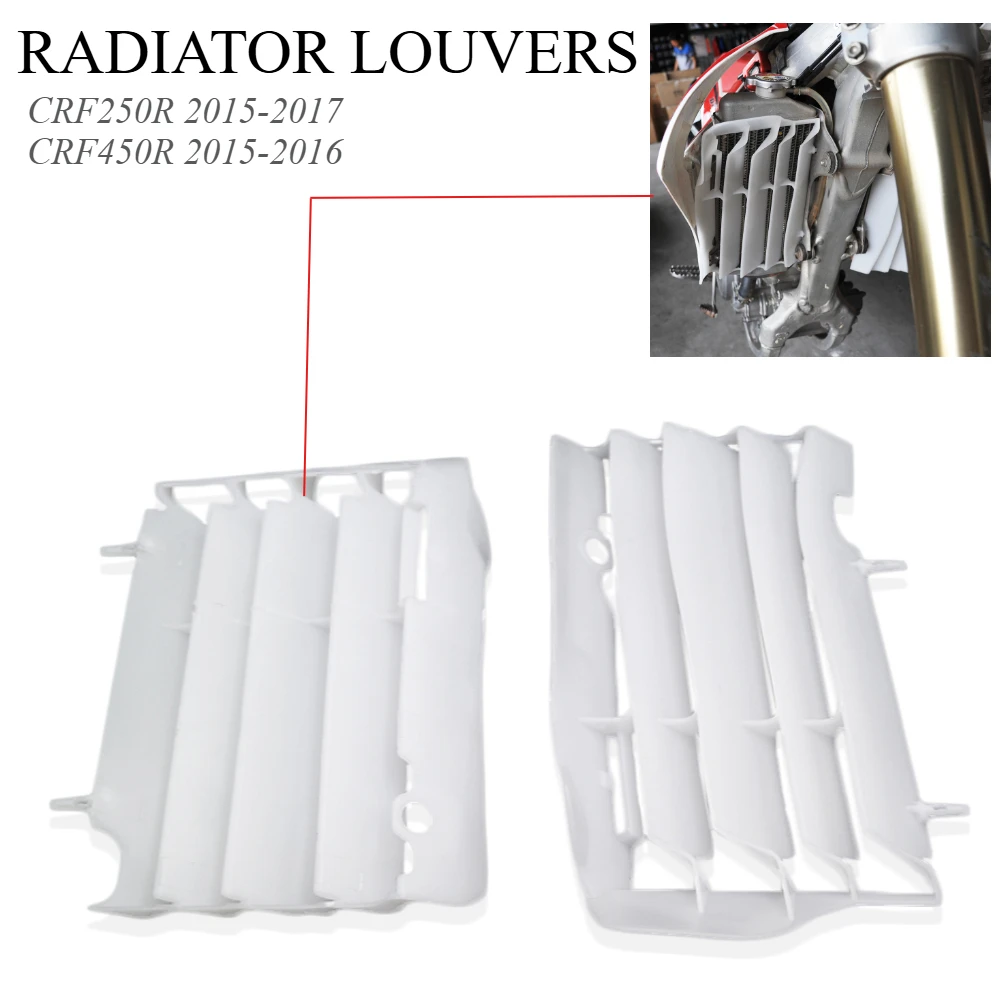 

For HONDA CRF250R CRF450R 2015-2017 Motorcycle Radiator Louvers Rad Guards Plastic Engine Shroud Cooling Wind Deflector Grille