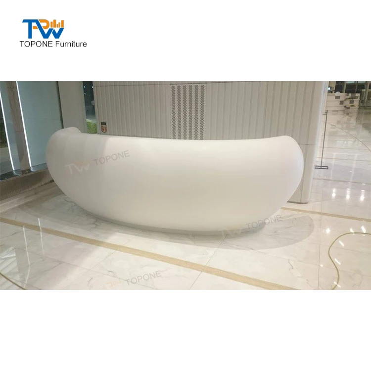 Customized.Bowl Shape White Half Round Design Hotel Salon Modern Front Reception Desk