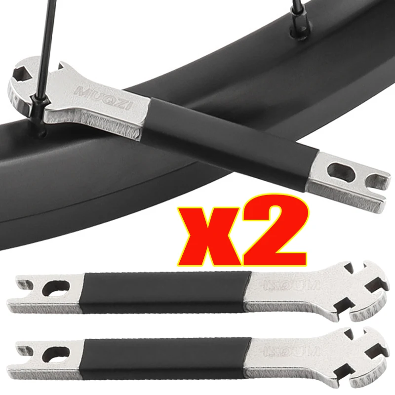 

Multi-function Spoke Wrench with Silicone SleeveWheel Tension Adjustment Repair Tool Stainless Steel Bicycle Spoke Wrench 1/2pcs