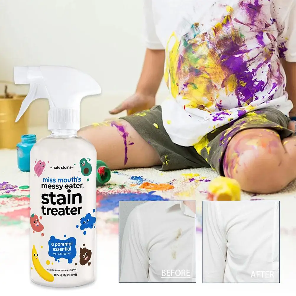 300ml Fabric Stain Remover Spray Yellow Removal Bleach Decontamination Treater Anti Germ Spray Safe For Clothing Carpets Fabrics